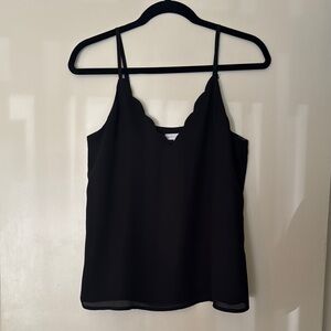 Black Scallop Trim Cami Top